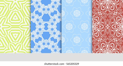Seamless set floral pattern. vector illustration. For design, wallpaper, background fills, fill, card, banner, flyer. Ethnic ornament
