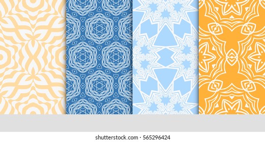 Seamless set floral pattern. vector illustration. For design, wallpaper, background fills, fill, card, banner, flyer. Ethnic ornament