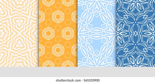 Seamless set floral pattern. vector illustration. For design, wallpaper, background fills, fill, card, banner, flyer. Ethnic ornament