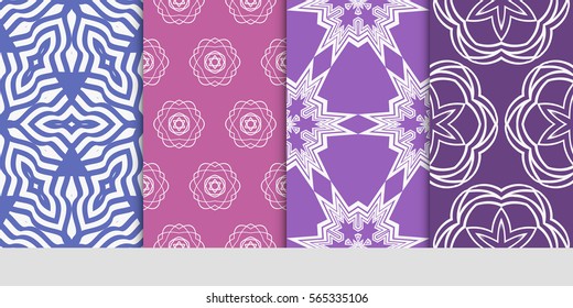 Seamless set floral pattern. vector illustration. For design, wallpaper, background fills, fill, card, banner, flyer. Ethnic ornament