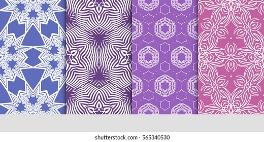 Seamless set floral pattern. vector illustration. For design, wallpaper, background fills, fill, card, banner, flyer. Ethnic ornament