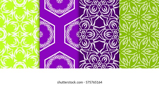 Seamless set floral pattern. vector illustration. For design, wallpaper, background fills, fill, card, banner, flyer. Ethnic ornament