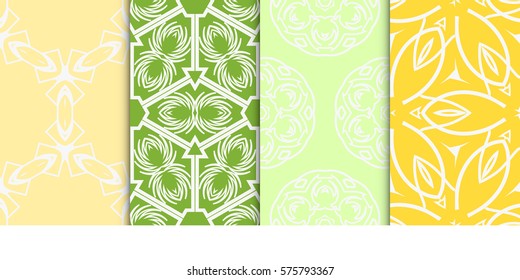 Seamless set floral pattern. vector illustration. For design, wallpaper, background fills, fill, card, banner, flyer. Ethnic ornament