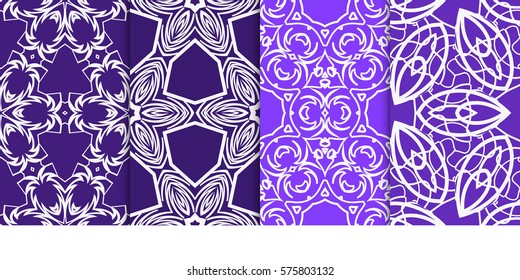 Seamless set floral pattern. vector illustration. For design, wallpaper, background fills, fill, card, banner, flyer. Ethnic ornament