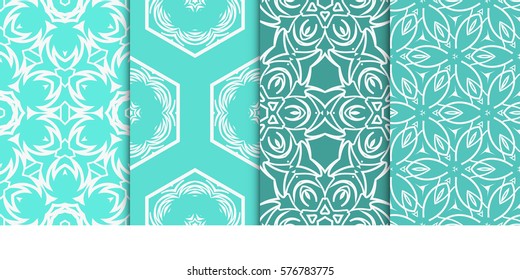 Seamless set floral pattern. vector illustration. For design, wallpaper, background fills, fill, card, banner, flyer. Ethnic ornament