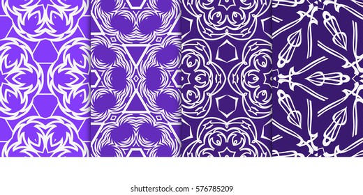 Seamless set floral pattern. vector illustration. For design, wallpaper, background fills, fill, card, banner, flyer. Ethnic ornament