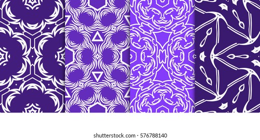 Seamless set floral pattern. vector illustration. For design, wallpaper, background fills, fill, card, banner, flyer. Ethnic ornament