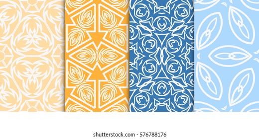 Seamless set floral pattern. vector illustration. For design, wallpaper, background fills, fill, card, banner, flyer. Ethnic ornament
