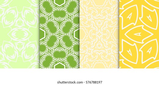 Seamless set floral pattern. vector illustration. For design, wallpaper, background fills, fill, card, banner, flyer. Ethnic ornament