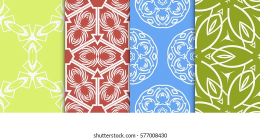 Seamless set floral pattern. vector illustration. For design, wallpaper, background fills, fill, card, banner, flyer. Ethnic ornament