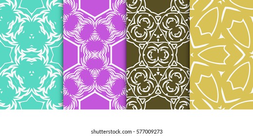 Seamless set floral pattern. vector illustration. For design, wallpaper, background fills, fill, card, banner, flyer. Ethnic ornament
