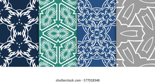 Seamless set floral pattern. vector illustration. For design, wallpaper, background fills, fill, card, banner, flyer. Ethnic ornament