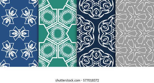 Seamless set floral pattern. vector illustration. For design, wallpaper, background fills, fill, card, banner, flyer. Ethnic ornament