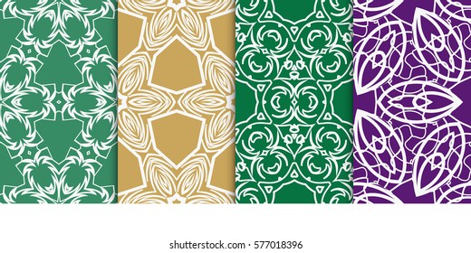 Seamless set floral pattern. vector illustration. For design, wallpaper, background fills, fill, card, banner, flyer. Ethnic ornament