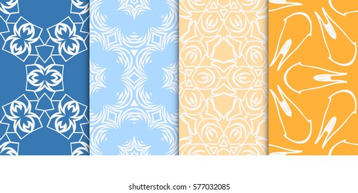 Seamless set floral pattern. vector illustration. For design, wallpaper, background fills, fill, card, banner, flyer. Ethnic ornament