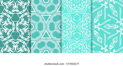 Seamless set floral pattern. vector illustration. For design, wallpaper, background fills, fill, card, banner, flyer. Ethnic ornament