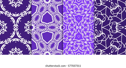 Seamless set floral pattern. vector illustration. For design, wallpaper, background fills, fill, card, banner, flyer. Ethnic ornament