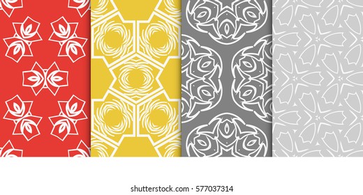 Seamless set floral pattern. vector illustration. For design, wallpaper, background fills, fill, card, banner, flyer. Ethnic ornament