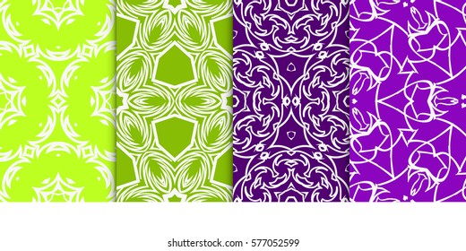 Seamless set floral pattern. vector illustration. For design, wallpaper, background fills, fill, card, banner, flyer. Ethnic ornament