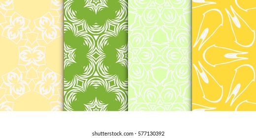 Seamless set floral pattern. vector illustration. For design, wallpaper, background fills, fill, card, banner, flyer. Ethnic ornament
