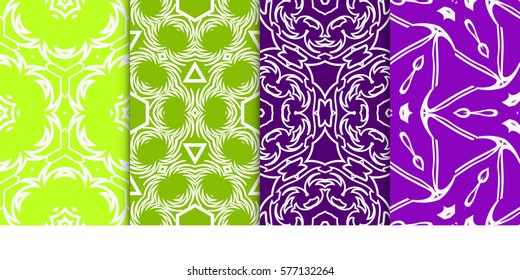 Seamless set floral pattern. vector illustration. For design, wallpaper, background fills, fill, card, banner, flyer. Ethnic ornament