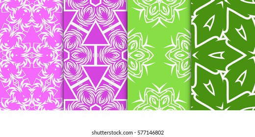 Seamless set floral pattern. vector illustration. For design, wallpaper, background fills, fill, card, banner, flyer. Ethnic ornament