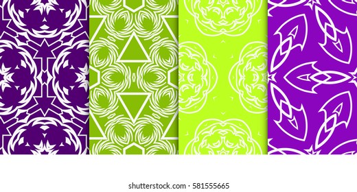 Seamless set floral pattern. vector illustration. For design, wallpaper, background fills, fill, card, banner, flyer. Ethnic ornament