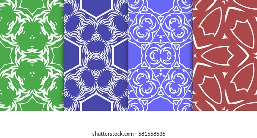 Seamless set floral pattern. vector illustration. For design, wallpaper, background fills, fill, card, banner, flyer. Ethnic ornament