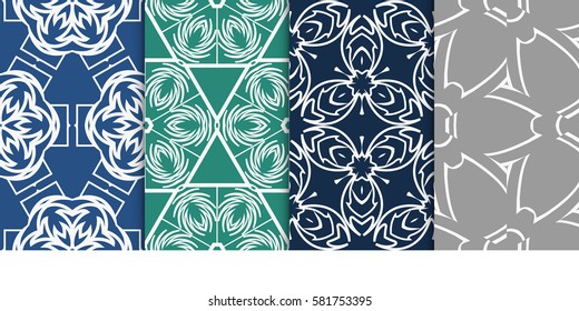 Seamless set floral pattern. vector illustration. For design, wallpaper, background fills, fill, card, banner, flyer. Ethnic ornament