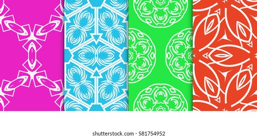 Seamless set floral pattern. vector illustration. For design, wallpaper, background fills, fill, card, banner, flyer. Ethnic ornament
