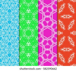 Seamless set floral pattern. vector illustration. For design, wallpaper, background fills, fill, card, banner, flyer. Ethnic ornament