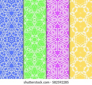 Seamless set floral pattern. vector illustration. For design, wallpaper, background fills, fill, card, banner, flyer. Ethnic ornament