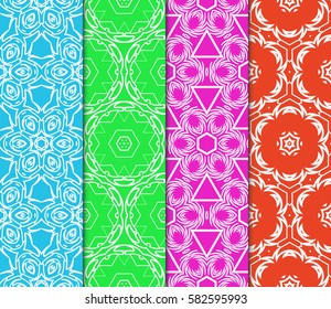Seamless set floral pattern. vector illustration. For design, wallpaper, background fills, fill, card, banner, flyer. Ethnic ornament