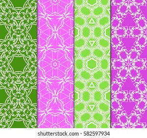 Seamless set floral pattern. vector illustration. For design, wallpaper, background fills, fill, card, banner, flyer. Ethnic ornament