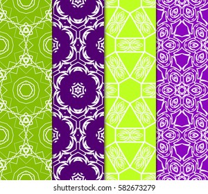 Seamless set floral pattern. vector illustration. color. For design, wallpaper, background fills, fill, card, banner, flyer. Ethnic ornament