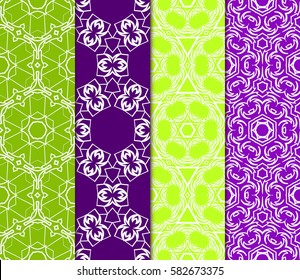 Seamless set floral pattern. vector illustration. color. For design, wallpaper, background fills, fill, card, banner, flyer. Ethnic ornament