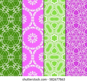 Seamless set floral pattern. vector illustration. color. For design, wallpaper, background fills, fill, card, banner, flyer. Ethnic ornament