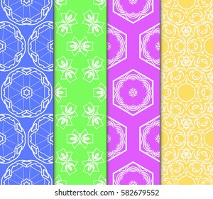 Seamless set floral pattern. vector illustration. color. For design, wallpaper, background fills, fill, card, banner, flyer. Ethnic ornament