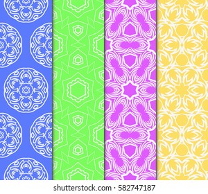 Seamless set floral pattern. vector illustration. For design, wallpaper, background fills, fill, card, banner, flyer. Ethnic ornament