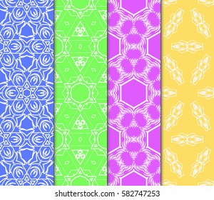 Seamless set floral pattern. vector illustration. For design, wallpaper, background fills, fill, card, banner, flyer. Ethnic ornament