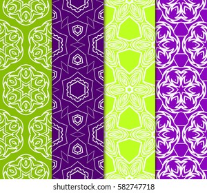 Seamless set floral pattern. vector illustration. For design, wallpaper, background fills, fill, card, banner, flyer. Ethnic ornament