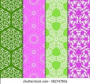 Seamless set floral pattern. vector illustration. For design, wallpaper, background fills, fill, card, banner, flyer. Ethnic ornament