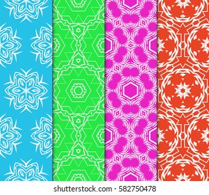 Seamless set floral pattern. vector illustration. For design, wallpaper, background fills, fill, card, banner, flyer. Ethnic ornament
