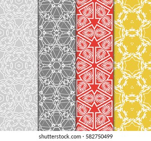 Seamless set floral pattern. vector illustration. For design, wallpaper, background fills, fill, card, banner, flyer. Ethnic ornament