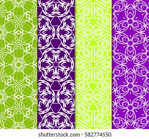Seamless set floral pattern. vector illustration. color. For design, wallpaper, background fills, fill, card, banner, flyer. Ethnic ornament