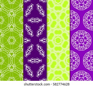 Seamless set floral pattern. vector illustration. color. For design, wallpaper, background fills, fill, card, banner, flyer. Ethnic ornament