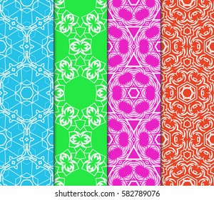 Seamless set floral pattern. vector illustration. color. For design, wallpaper, background fills, fill, card, banner, flyer. Ethnic ornament