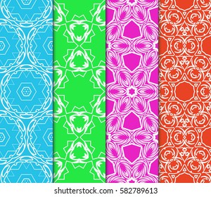 Seamless set floral pattern. vector illustration. color. For design, wallpaper, background fills, fill, card, banner, flyer. Ethnic ornament Seamless set floral pattern. vector illustration. color. For design, wallpaper, background fills, fill, card, banner, flyer. Ethnic ornament