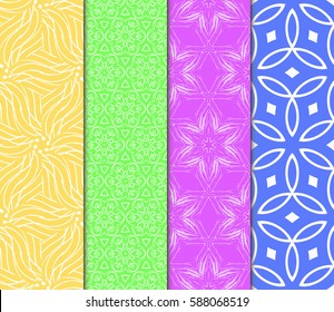 Seamless set floral pattern. vector illustration. For design, wallpaper, background fills, fill, card, banner, flyer. Ethnic ornament