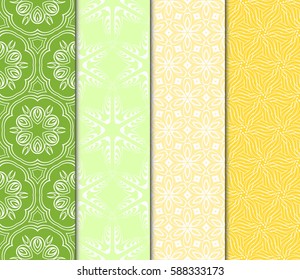 Seamless set floral pattern. vector illustration. For design, wallpaper, background fills, fill, card, banner, flyer. Ethnic ornament
